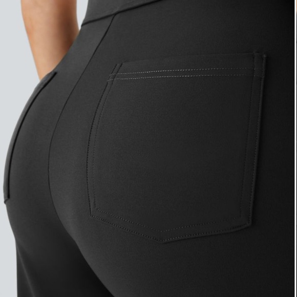 NWT Halara High Waisted Button Multiple Pockets Straight Leg Pant Black S Petite - Picture 5 of 11